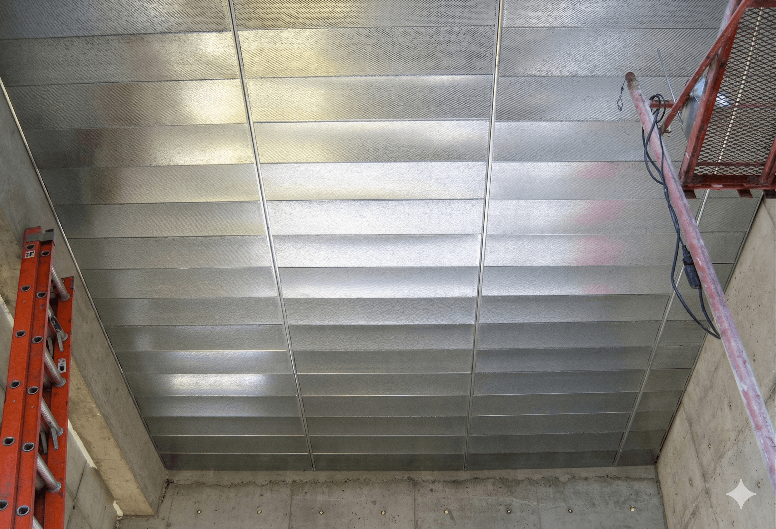 Panel perforado instalado en cielo